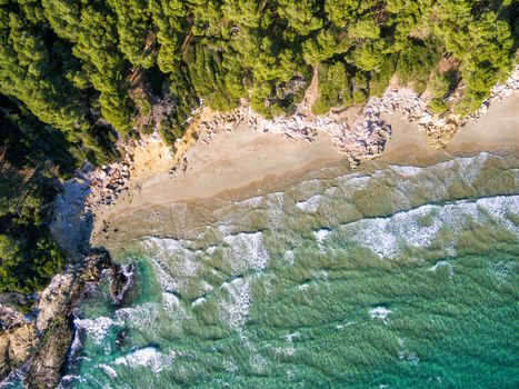 Aerial view of mediterranean coast at Costa Brava, Spain