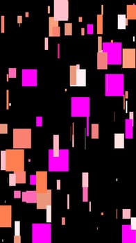 Abstract minimalist pink illustration with squares and black background