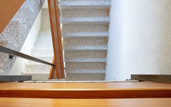 Staircase stairway in an building from the 80s, Switserland