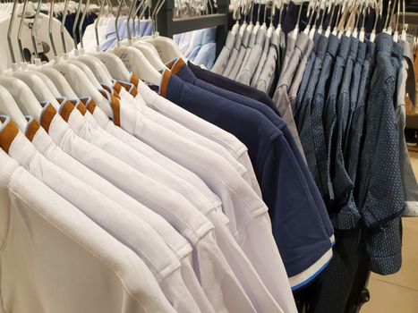 terni.italy august 23 2020:items of clothing displayed in the store during sales periods