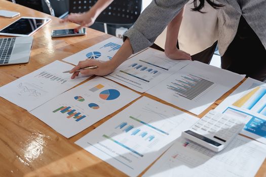 Business People Planning Strategy Analysis from financial document report, Office Concept.
