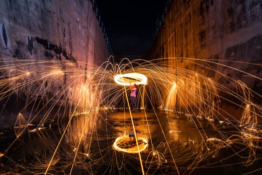 Photography Steel wool in different ways. Using a camera with shutter speed traction techniques Long-exposure .