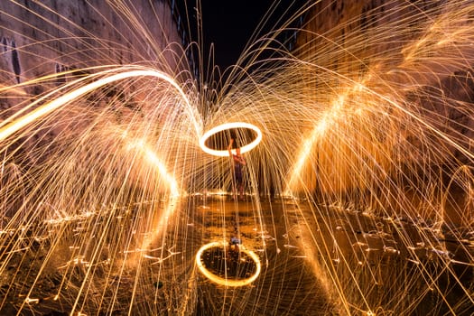 Photography Steel wool in different ways. Using a camera with shutter speed traction techniques Long-exposure .