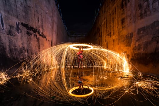 Photography Steel wool in different ways. Using a camera with shutter speed traction techniques Long-exposure .