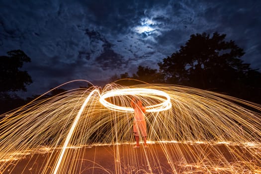 Photography Steel wool in different ways. Using a camera with shutter speed traction techniques Long-exposure .