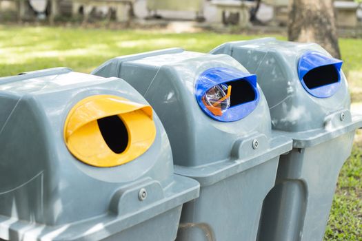 Trash in the park Separate each type of trash.