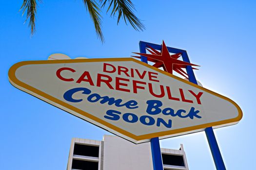 Back side of the Welcome to Fabulous Las Vegas sign on Las Vegas Downtown,Nevada