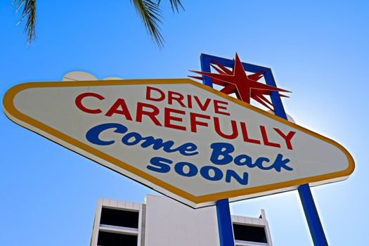 Back side of the Welcome to Fabulous Las Vegas sign on Las Vegas Downtown,Nevada