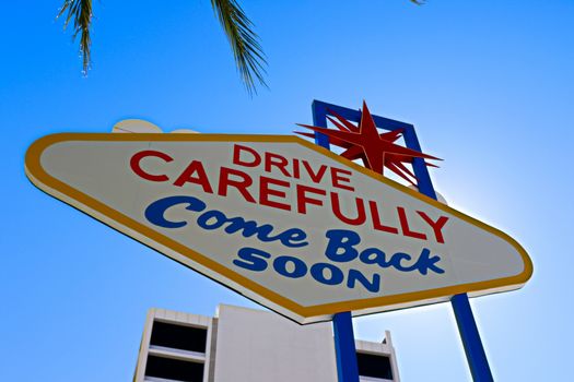 Back side of the Welcome to Fabulous Las Vegas sign on Las Vegas Downtown,Nevada