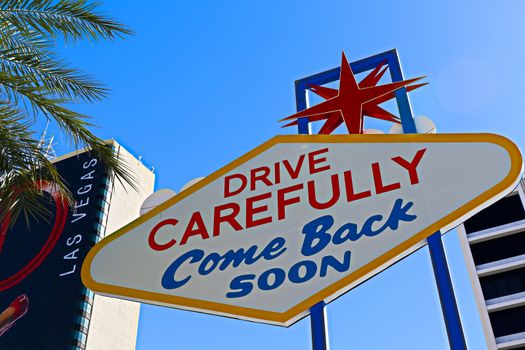 Back side of the Welcome to Fabulous Las Vegas sign on Las Vegas Downtown,Nevada