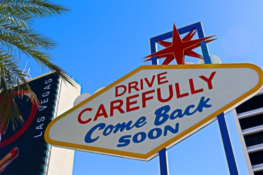 Back side of the Welcome to Fabulous Las Vegas sign on Las Vegas Downtown,Nevada