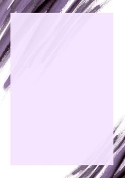 Purple and black abstract hand painted watercolor background. Grunge style paint brush.