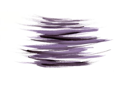 Purple and black abstract hand painted watercolor background. Grunge style paint brush.