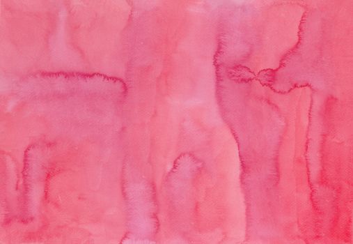 abstract pink water stains background,  watercolor hand painting.