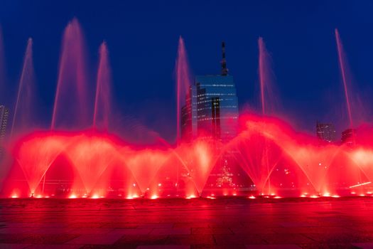 The fountain Showing at the Bangkok new department store, art and presenting concept