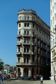 Havana, Cuba - 8 February 2015: decadent yet beautiful and charming architecture of Havana