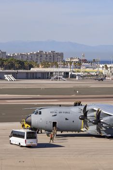 ROYAL AIR FORCE AIRBUS A400 AT GIBRALTAR AIRPORT (LXGB). REG ZM41