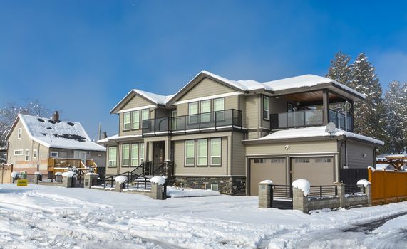 Residential house in Vancouver at winter season
