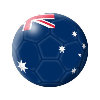 An Australia soccer ball football 3d illustration isolated on white with clipping path
