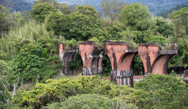 Longteng Broken Bridge, Yutengping Bridge in Longteng Village, Sanyi Township, Miaoli County, Taiwan, a famous travel destination, lifestyle.