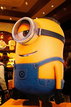 OSAKA, JAPAN - JAN 07, 2020 : Sign of 'MINION PARK', located in Universal Studios JAPAN, Osaka, Japan. Minions are famous character from Despicable Me animation.