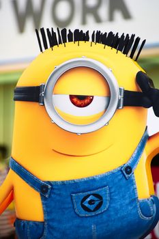 OSAKA, JAPAN - JAN 07, 2020 : Sign of 'MINION PARK', located in Universal Studios JAPAN, Osaka, Japan. Minions are famous character from Despicable Me animation.