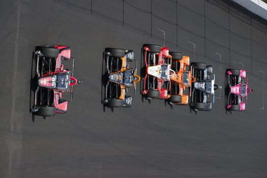 The NTT IndyCar Series teams take to the track to race for the Indianapolis 500 at Indianapolis Motor Speedway in Indianapolis Indiana.