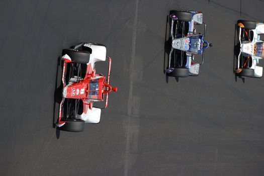 The NTT IndyCar Series teams take to the track to race for the Indianapolis 500 at Indianapolis Motor Speedway in Indianapolis Indiana.