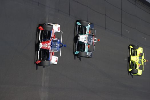 The NTT IndyCar Series teams take to the track to race for the Indianapolis 500 at Indianapolis Motor Speedway in Indianapolis Indiana.