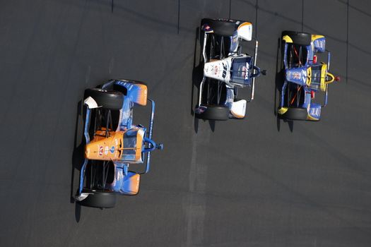 The NTT IndyCar Series teams take to the track to race for the Indianapolis 500 at Indianapolis Motor Speedway in Indianapolis Indiana.