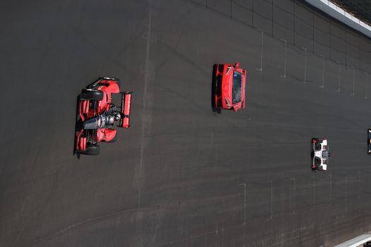 The NTT IndyCar Series teams take to the track to race for the Indianapolis 500 at Indianapolis Motor Speedway in Indianapolis Indiana.