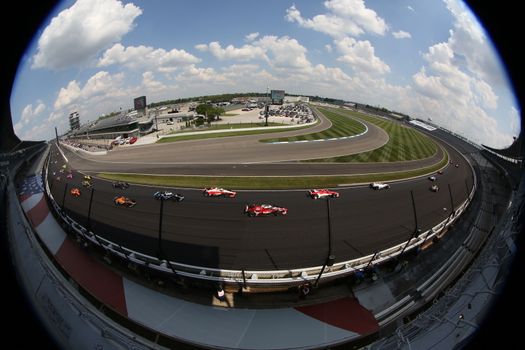 The NTT IndyCar Series teams take to the track to race for the Indianapolis 500 at Indianapolis Motor Speedway in Indianapolis Indiana.