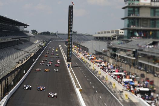 The NTT IndyCar Series teams take to the track to race for the Indianapolis 500 at Indianapolis Motor Speedway in Indianapolis Indiana.