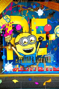 OSAKA, JAPAN - JAN 07, 2020 : Sign of 'MINION PARK', located in Universal Studios JAPAN, Osaka, Japan. Minions are famous character from Despicable Me animation.