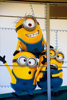 OSAKA, JAPAN - Jan 07, 2020 : Sign of 'MINION PARK', located in Universal Studios JAPAN, Osaka, Japan. Minions are famous character from Despicable Me animation.