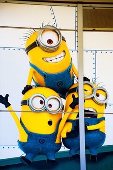 OSAKA, JAPAN - Jan 07, 2020 : Sign of 'MINION PARK', located in Universal Studios JAPAN, Osaka, Japan. Minions are famous character from Despicable Me animation.