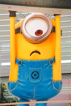 OSAKA, JAPAN - JAN 07, 2020 : Sign of 'MINION PARK', located in Universal Studios JAPAN, Osaka, Japan. Minions are famous character from Despicable Me animation.