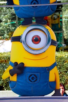 OSAKA, JAPAN - JAN 07, 2020 : Sign of 'MINION PARK', located in Universal Studios JAPAN, Osaka, Japan. Minions are famous character from Despicable Me animation.