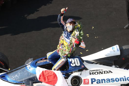 \{persons}\wins the Indianapolis 500 at the Indianapolis Motor Speedway in Indianapolis, Indiana.