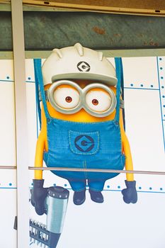 OSAKA, JAPAN - JAN 07, 2020 : Sign of 'MINION PARK', located in Universal Studios JAPAN, Osaka, Japan. Minions are famous character from Despicable Me animation.