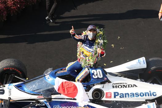 \{persons}\wins the Indianapolis 500 at the Indianapolis Motor Speedway in Indianapolis, Indiana.