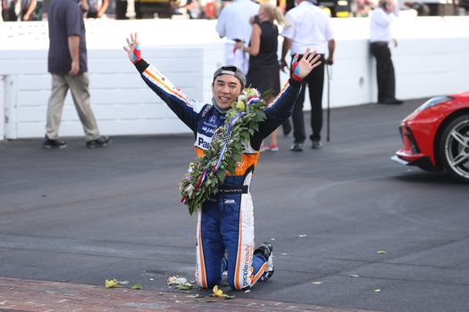 \{persons}\wins the Indianapolis 500 at the Indianapolis Motor Speedway in Indianapolis, Indiana.