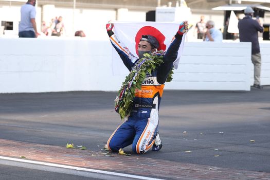 \{persons}\wins the Indianapolis 500 at the Indianapolis Motor Speedway in Indianapolis, Indiana.