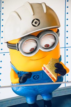 OSAKA, JAPAN - JAN 07, 2020 : Sign of 'MINION PARK', located in Universal Studios JAPAN, Osaka, Japan. Minions are famous character from Despicable Me animation.