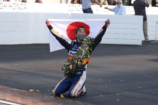 \{persons}\wins the Indianapolis 500 at the Indianapolis Motor Speedway in Indianapolis, Indiana.