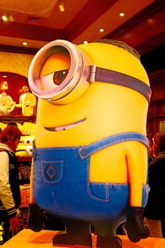 OSAKA, JAPAN - JAN 07, 2020 : Sign of 'MINION PARK', located in Universal Studios JAPAN, Osaka, Japan. Minions are famous character from Despicable Me animation.