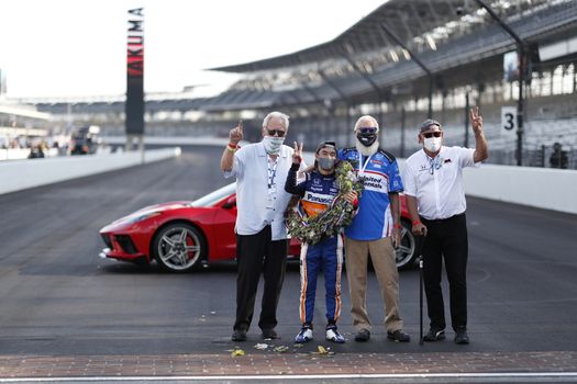 \{persons}\wins the Indianapolis 500 at the Indianapolis Motor Speedway in Indianapolis, Indiana.