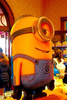 OSAKA, JAPAN - JAN 07, 2020 : Sign of 'MINION PARK', located in Universal Studios JAPAN, Osaka, Japan. Minions are famous character from Despicable Me animation.