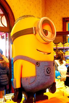 OSAKA, JAPAN - JAN 07, 2020 : Sign of 'MINION PARK', located in Universal Studios JAPAN, Osaka, Japan. Minions are famous character from Despicable Me animation.