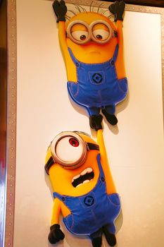 OSAKA, JAPAN - JAN 07, 2020 : Sign of 'MINION PARK', located in Universal Studios JAPAN, Osaka, Japan. Minions are famous character from Despicable Me animation.